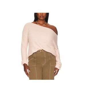 Lovers + Friends Pink Alayah Off Shoulder Long Sleeve Sweater S